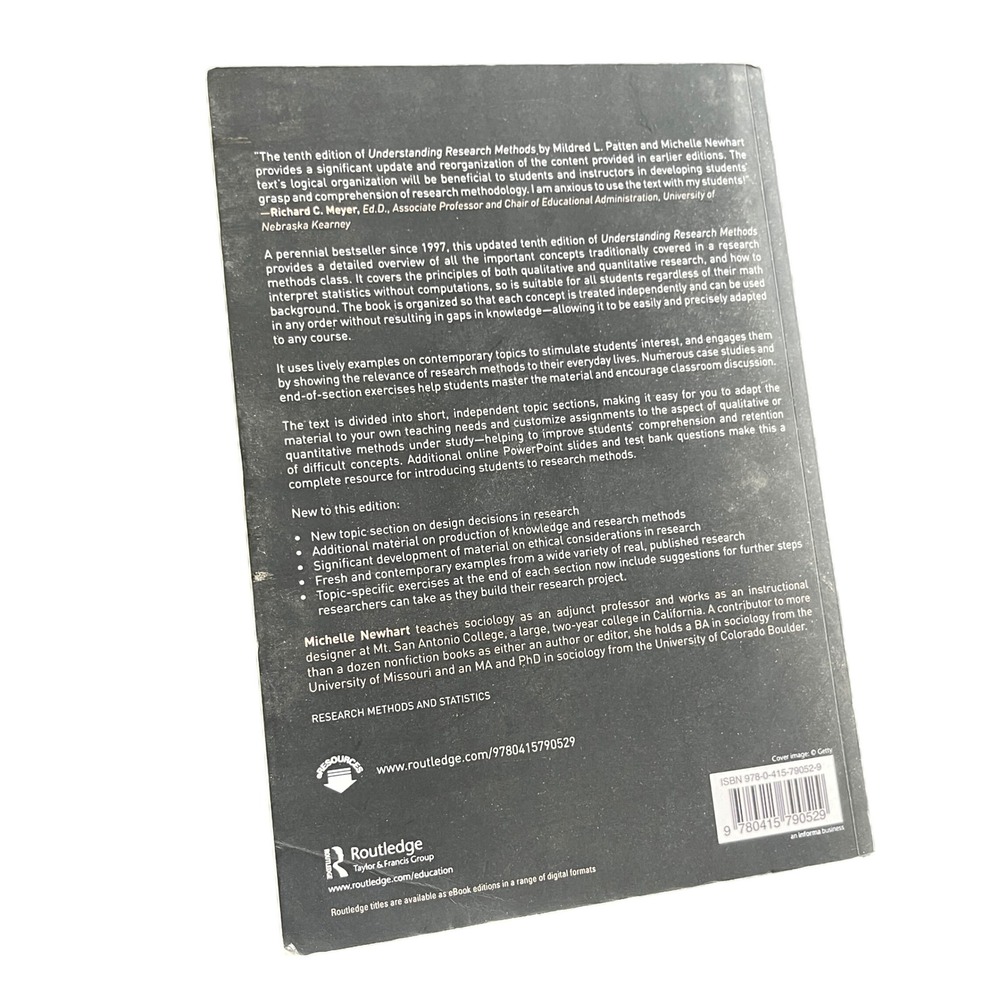 Understanding Research Methods 10th Edition Patten Newhart Routledge Textbook - Picture 2 of 2